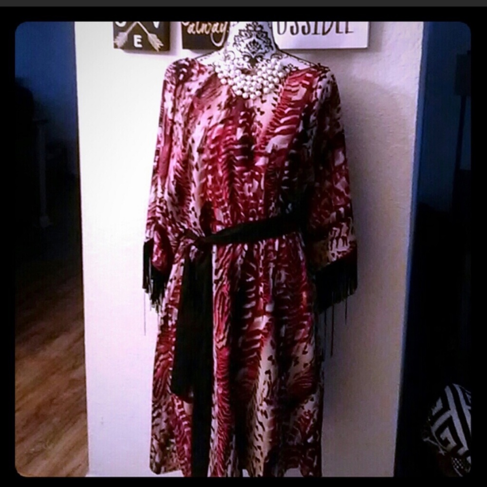 Fringe sleeve dress